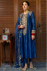 Ruksaan Navy Embroidred Yoke Kurta And Pant With Dupatta